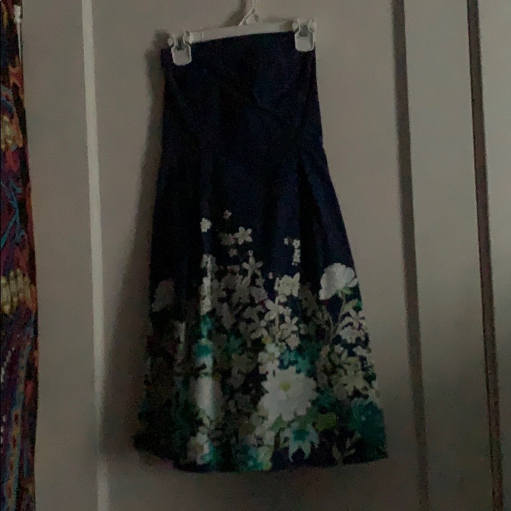 Strapless Floral Dress
